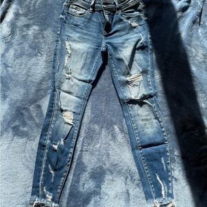 KanCan Distressed Skinny Jeans in Blue